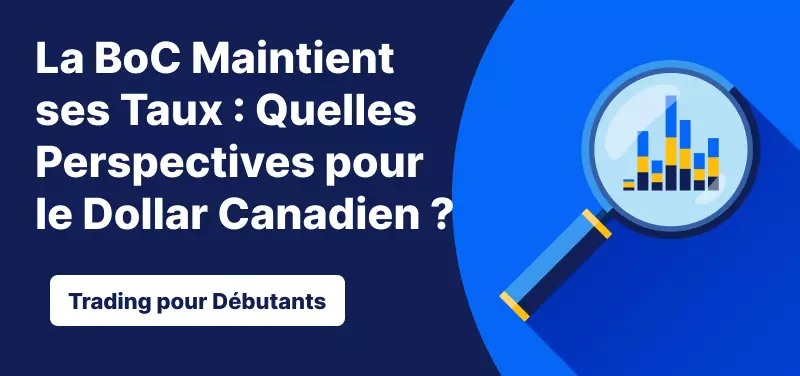 Loupe devant un graphique, avec le titre de l'article, sur fond bleu