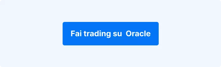 Sfondo blu con scritta in bianco: "Fai trading su Oracle".