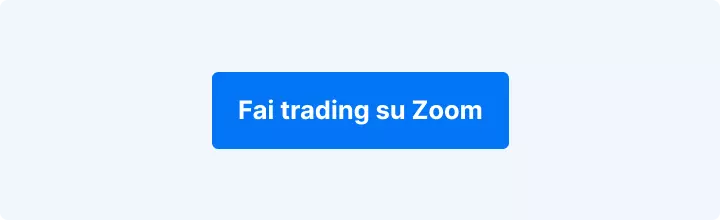 Sfondo azzurro con la scritta in bianco: "Fai trading su Zoom".