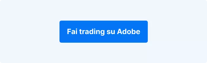 Sfondo azzurro con la scritta in bianco:"Fai trading su Adobe".
