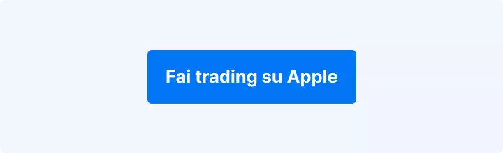 Sfondo azzurro con la scritta in bianco: "Fai trading su Apple".