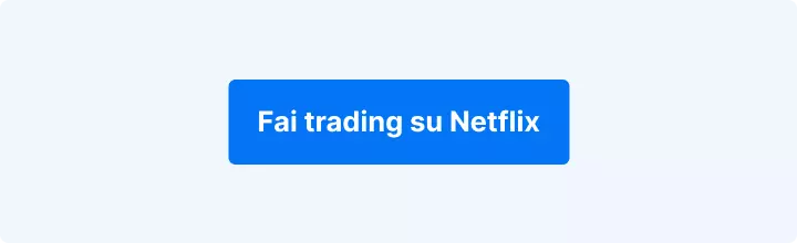 Sfondo azzurro con la scritta in bianco: "Fai trading su Netflix".