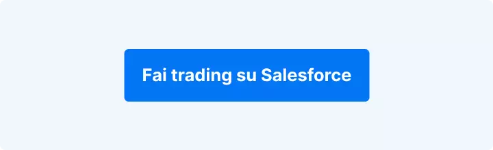 Sfondo azzurro con scritta in bianco:"Fai trading su Salesforce".