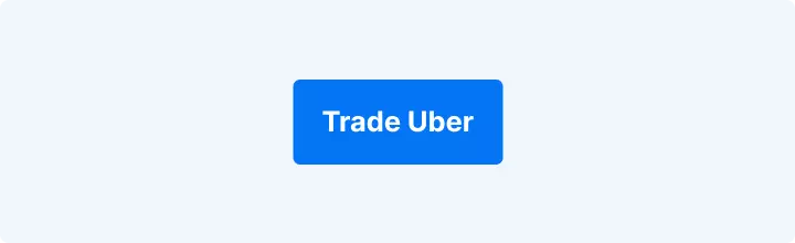 Lichtblauwe achtergrond met witte tekst: "Trade Uber."