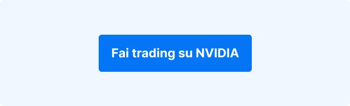 Sfondo azzurro con scritta in bianco:"Fai trading su NVIDIA" 