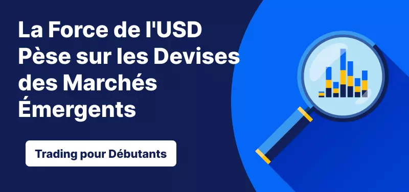 Loupe devant un graphique, avec le titre de l'article, sur fond bleu