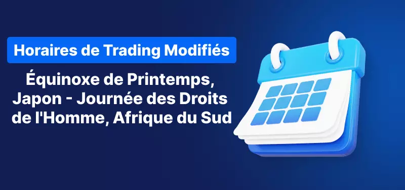 Icône d'un calendrier bleu et blanc sur un fond bleu foncé avec le titre de l'information à transmettre