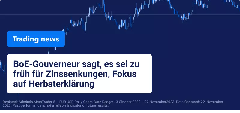 BoE-Gouverneur sagt, es sei zu früh für Zinssenkungen, Fokus auf Herbsterklärung
