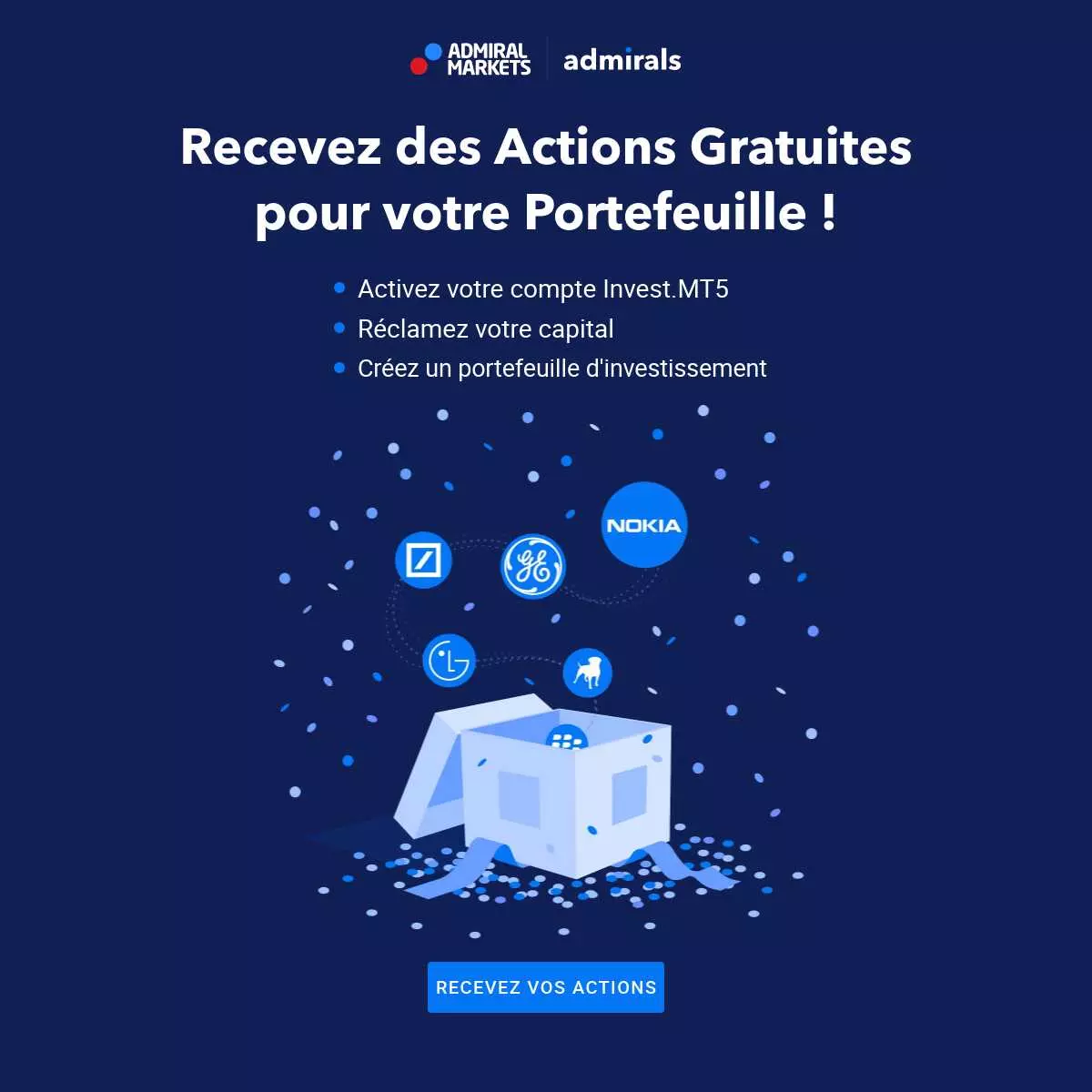 Obtenez un Capital de Démarrage en Recevant des Actions Gratuites d'Admirals !