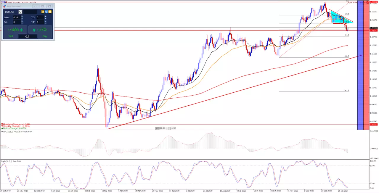 EUR/USD 2019 m. spalio 29 d. – 2021 m. vasario 5 d. dieninis grafikas