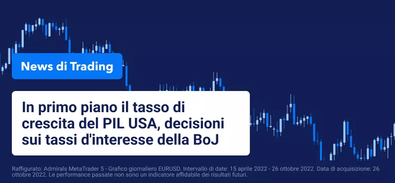 In primo piano il tasso di crescita del PIL USA, decisioni sui tassi d'interesse della BoJ