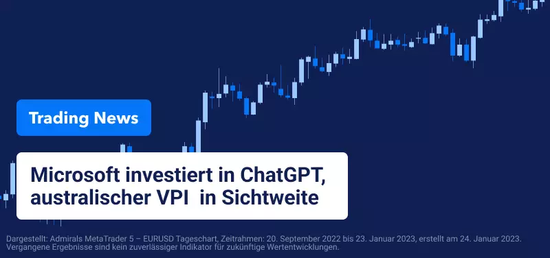 Microsoft investiert in ChatGPT, australischer VPI rückt in Sichtweite