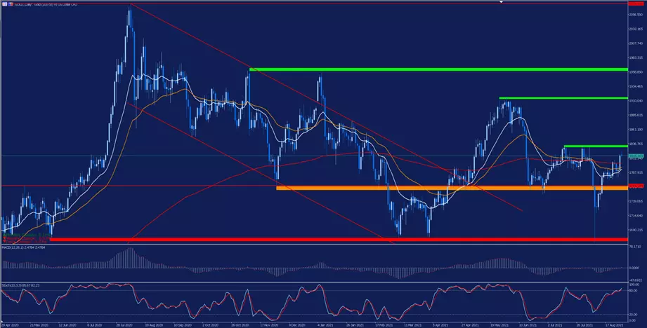 MetaTrader 5, Gold Tageschart