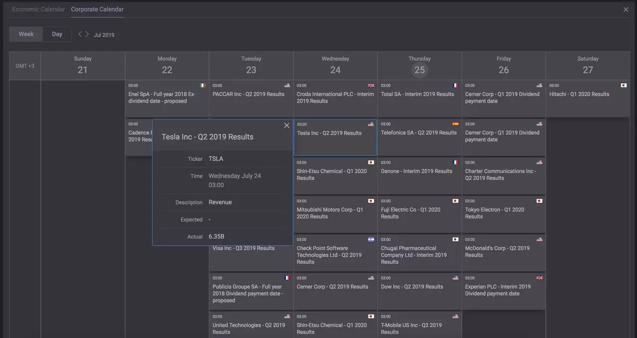 corporate calendar
