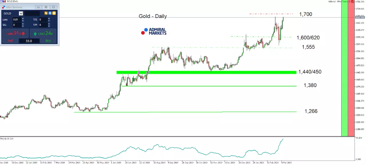 MT5-SE Add-on Gold Daily chart