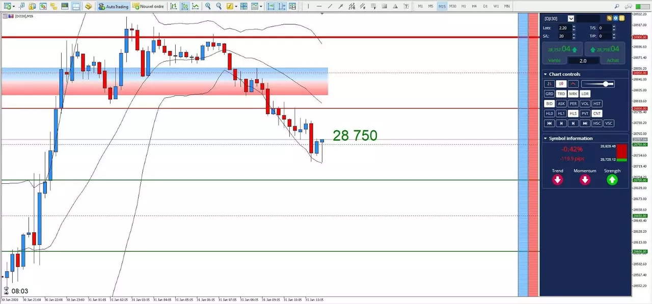 Graphique DJI 31 janvier 2020