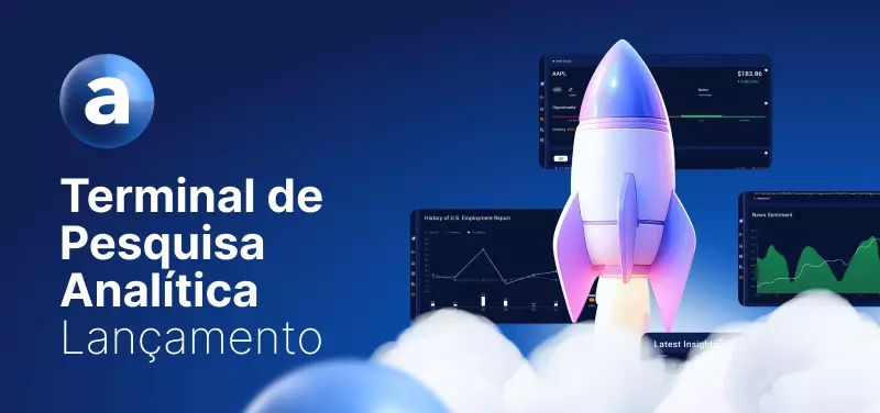 Foguetão indicando lançamento do Terminal de Pesquisa Analítica