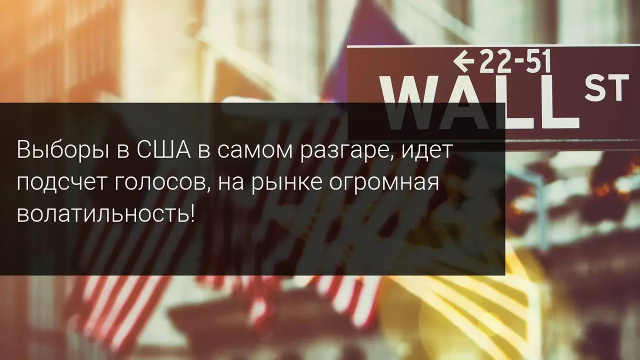 Выборы в США в самом разгаре, идет подсчет голосов, на рынке огромная волатильность!