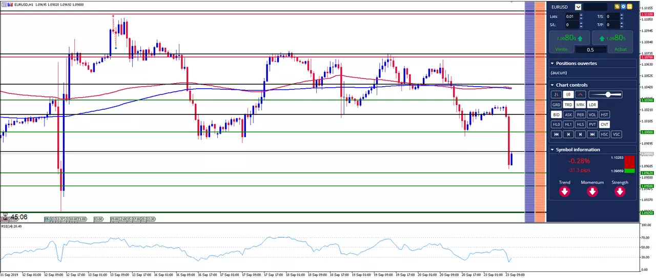 EUR/USD: L'Euro chute sous 1.10 face aux mauvais PMI
