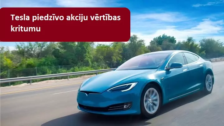 Tesla akciju vērtība piedzīvo ievērojamu kritumu