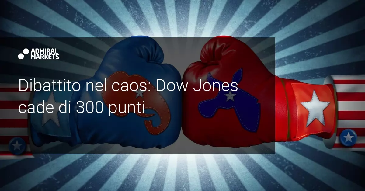 Il dibattito è un disastro: il Dow Jones perde punti rapidamente