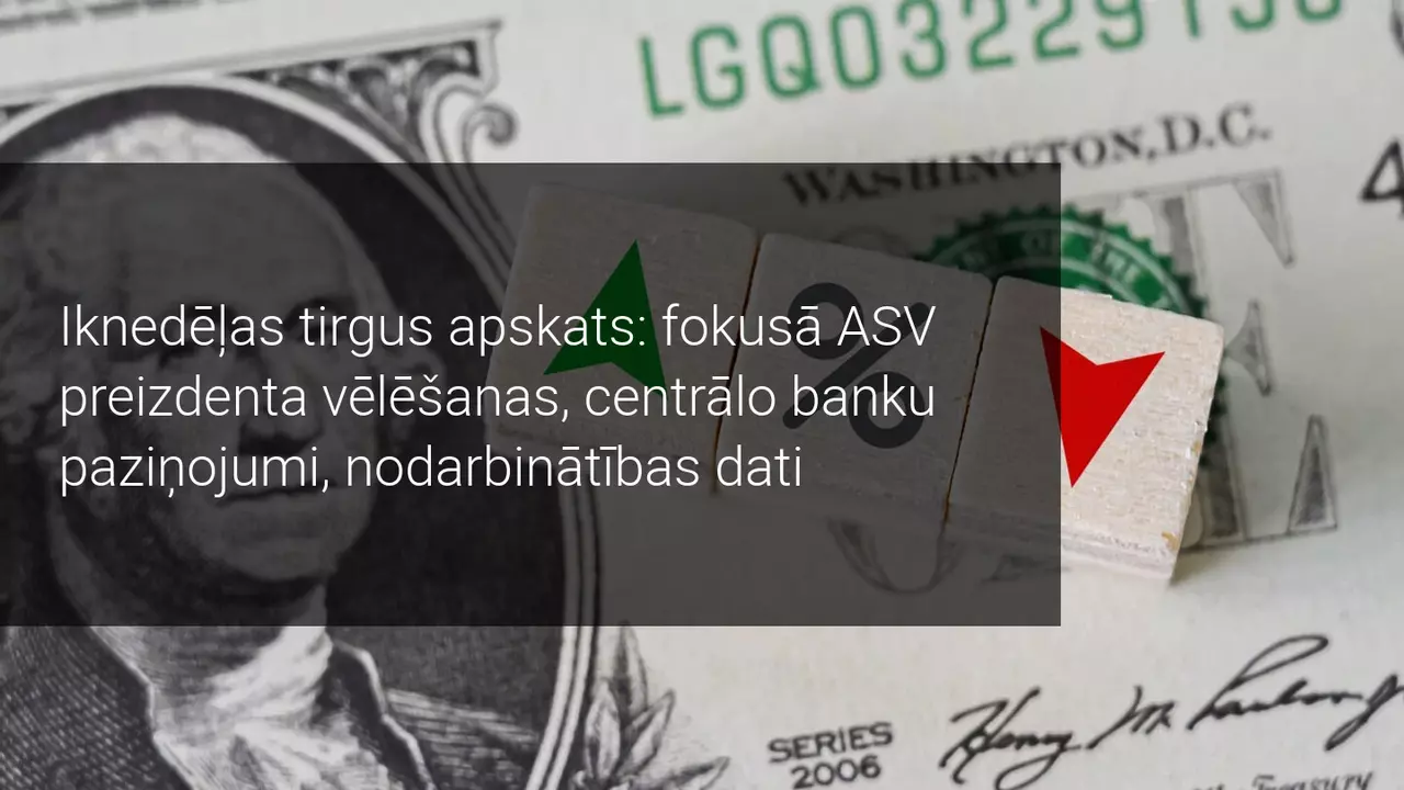 Iknedēļas tirgus pārskats: uzmanības centrā ASV prezidenta vēlēšanas un centrālo banku paziņojumi