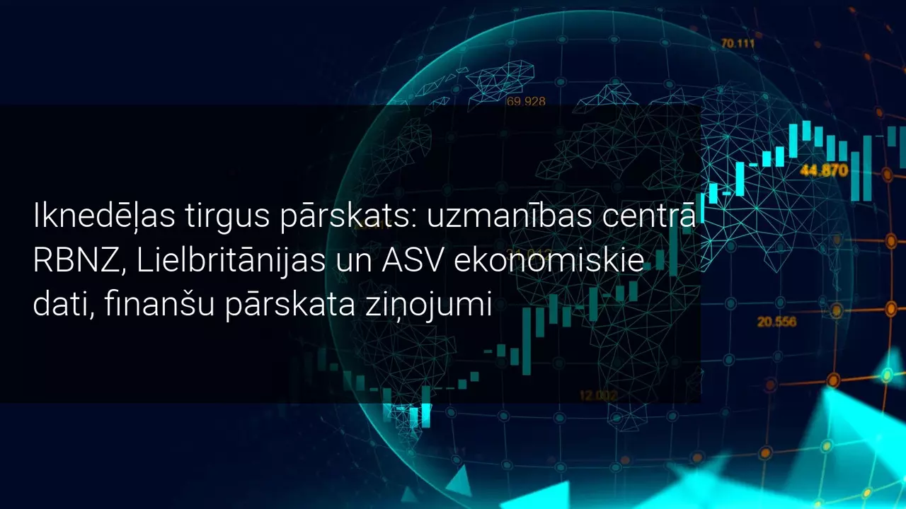 Iknedēļas tirgus pārskats: uzmanības centrā RBNZ, Lielbritānijas un ASV ekonomiskie dati