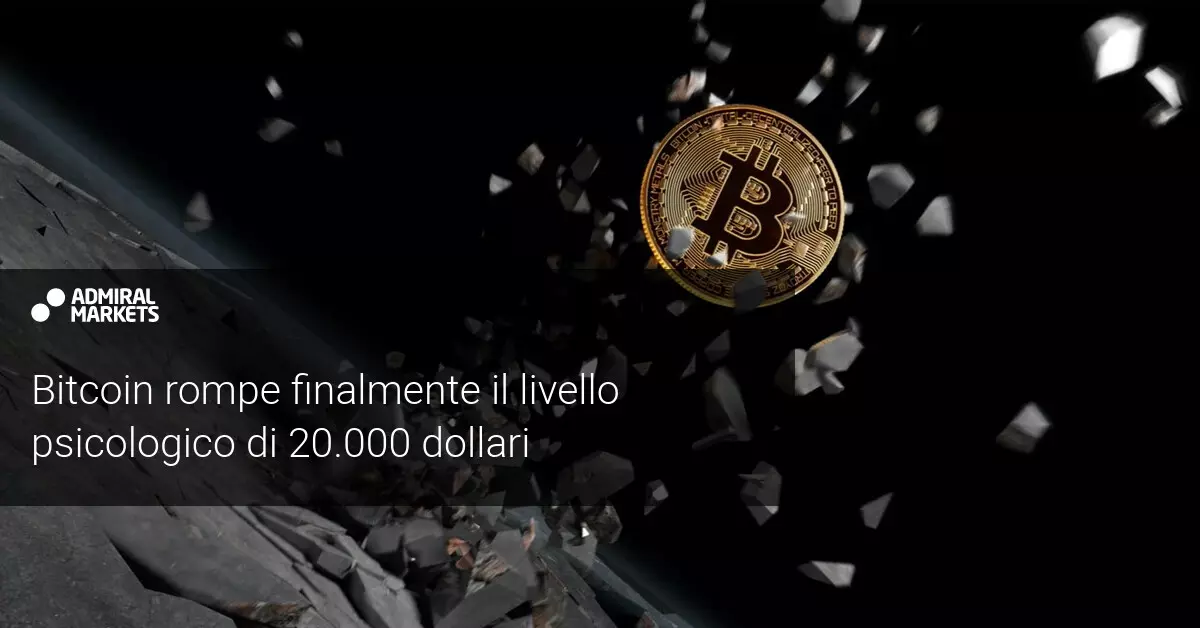 Bitcoin supera con forza il livello psicologico di 20.000 dollari prolungando il rally rialzista
