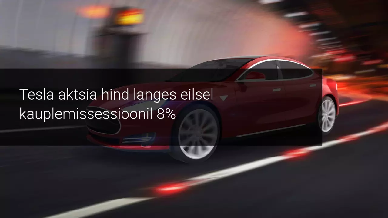 Nasdaqi kukkumine tõmbas Tesla hinda alla