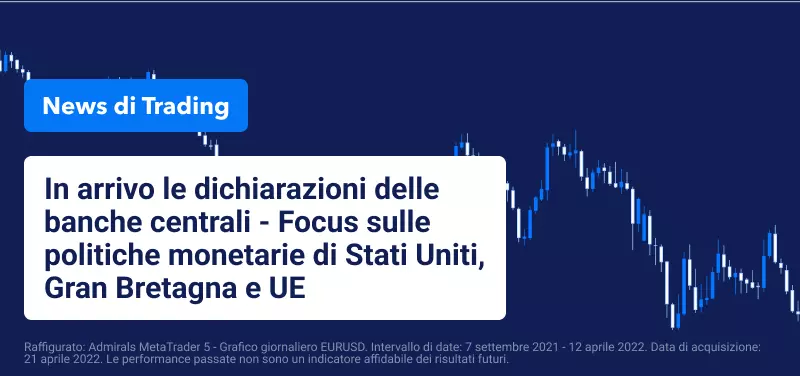 In arrivo le dichiarazioni delle banche centrali - Focus sulle politiche monetarie di Stati Uniti, Gran Bretagna e UE