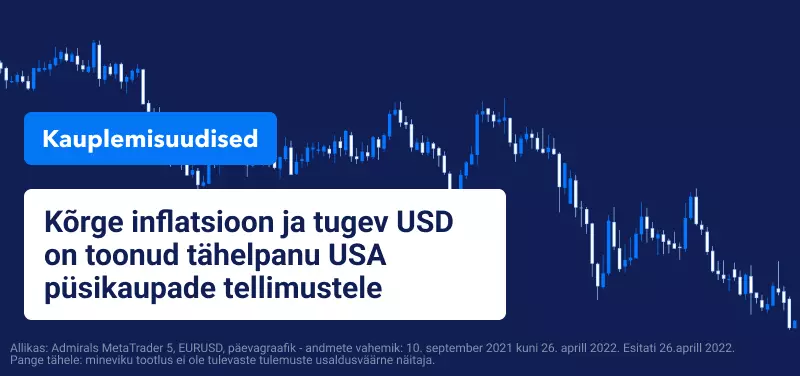 Kõrge inflatsioon ja tugev USD on viinud fookusesse USA püsikaupade tellimused