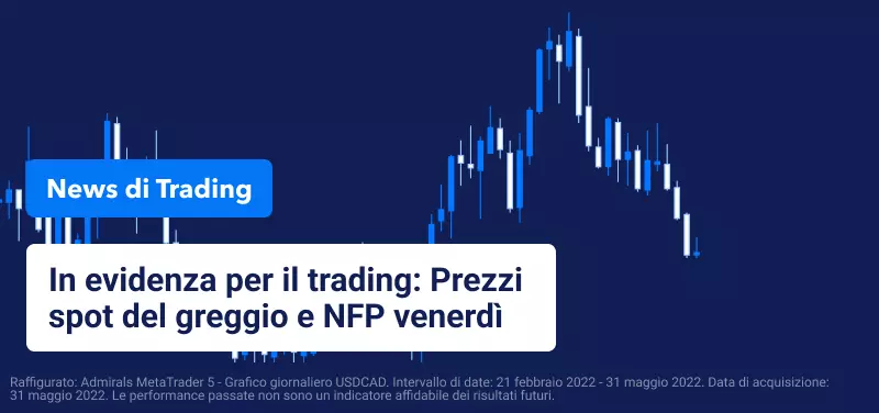 In evidenza per il trading: Prezzi spot del greggio e NFP venerdì