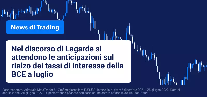 Nel discorso di Lagarde si attendono le anticipazioni sul rialzo dei tassi di interesse della BCE a luglio