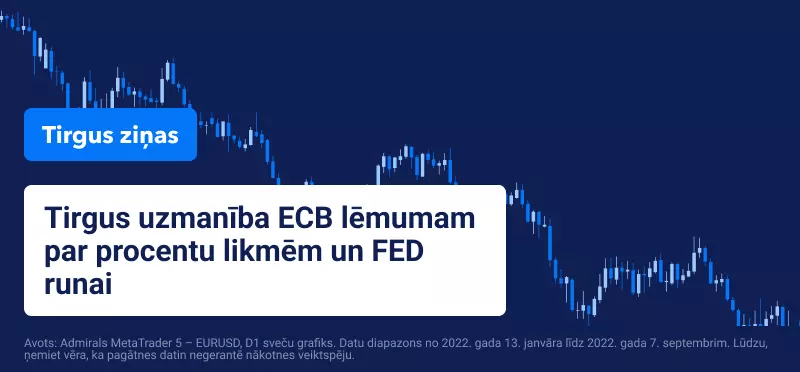 Tirgus uzmanība ECB lēmumam par procentu likmēm un FED runai