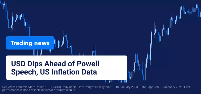 USD Dips Ahead of Powell Speech, US Inflation Data