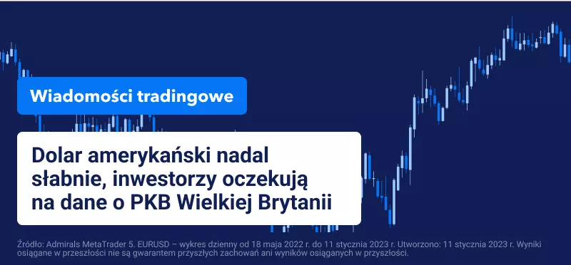 Dolar amerykański nadal słabnie, inwestorzy oczekują na dane o PKB Wielkiej Brytanii