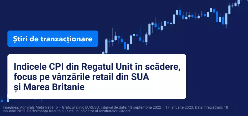 Indicele CPI din Regatul Unit în scădere, focus pe vânzările retail din SUA și Marea Britanie