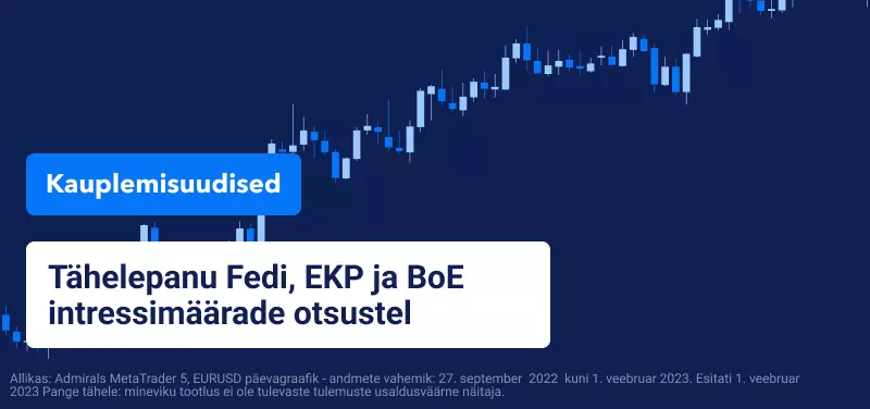 Tähelepanu Fedi, EKP ja BoE intressimäärade otsustel