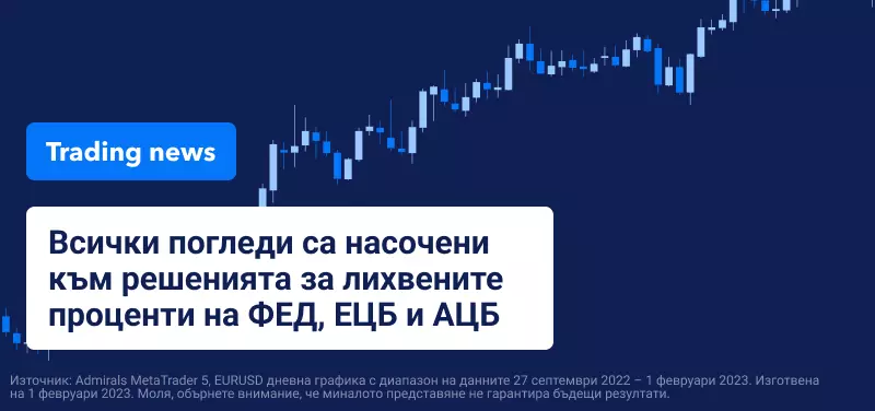 Всички погледи са насочени към решенията за лихвените проценти на ФЕД, ЕЦБ и АЦБ