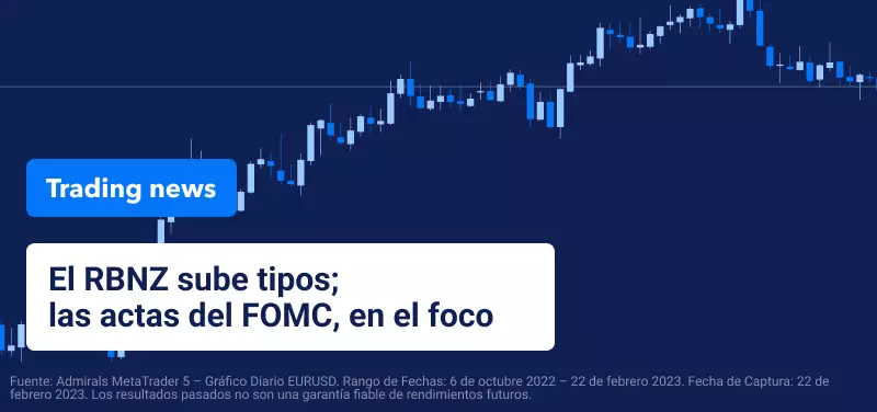 El RBNZ sube tipos y las actas del FOMC, en el foco