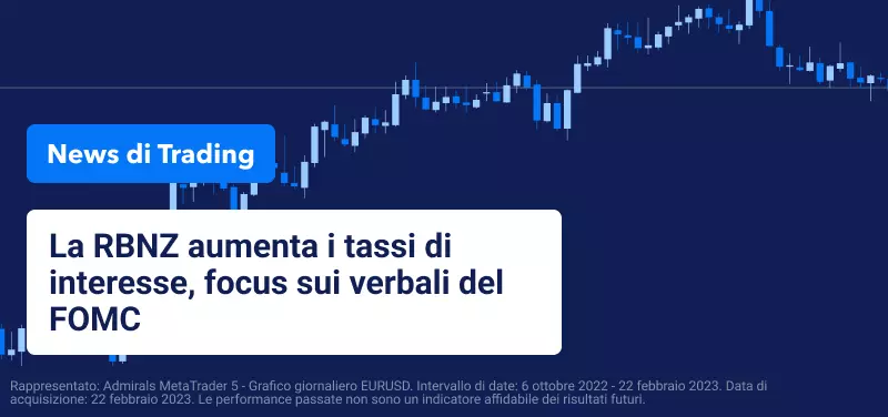 La RBNZ aumenta i tassi di interesse, focus sui verbali del FOMC