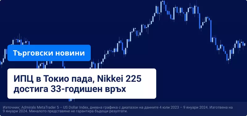 ИПЦ в Токио пада, Nikkei 225 достига 33-годишен връх