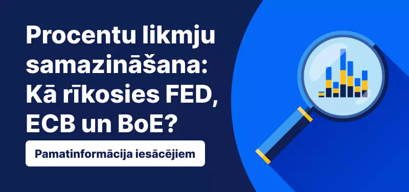 Diskusija par procentu likmju samazināšanu: Kā rīkosies FED, ECB un BoE?