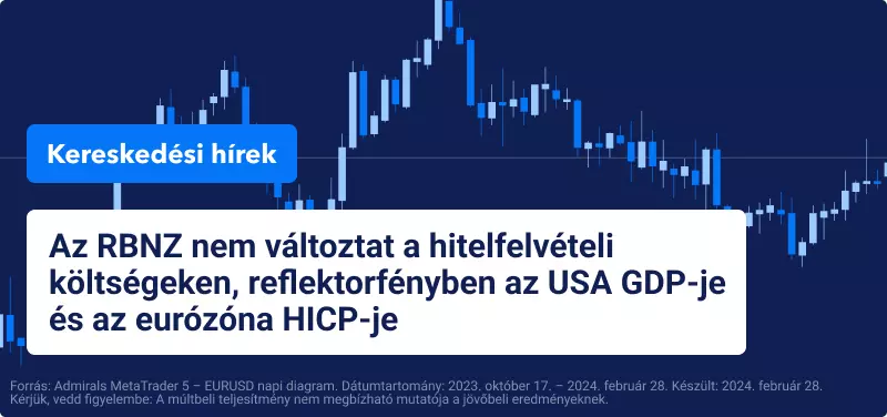 Az RBNZ nem változtat a hitelfelvételi költségeken, reflektorfényben az USA GDP-je és az eurózóna HICP-je