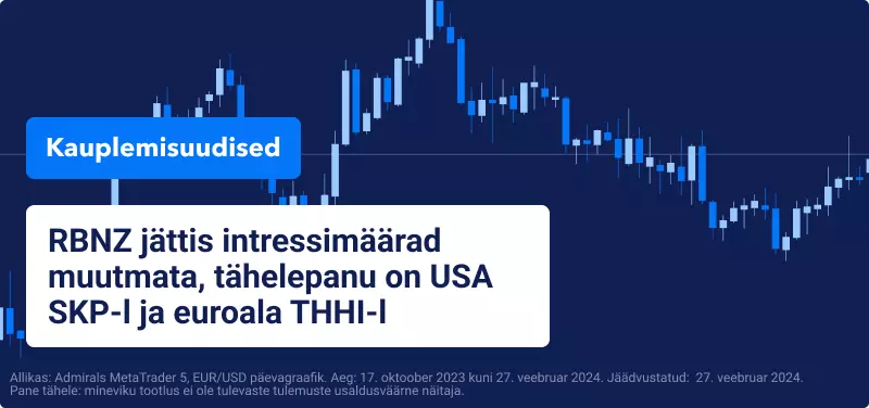 RBNZ jättis intressimäärad muutmata, tähelepanu on USA SKP-l ja euroala THHI-l