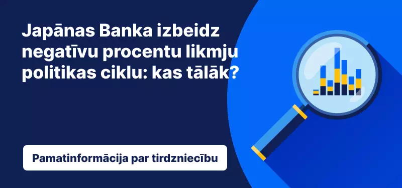 Japānas Banka pārtrauc negatīvu procentu likmju politiku: kas tālāk?