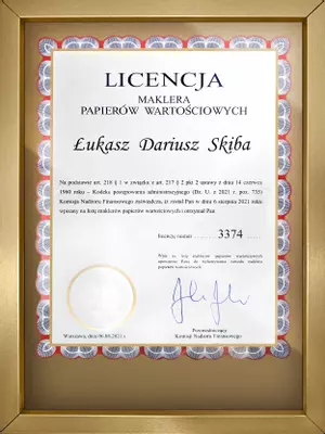 Lukasz Skiba - certificate