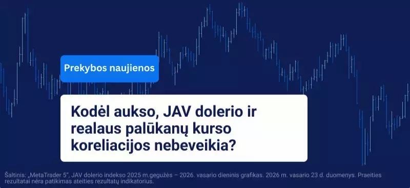 Auksas prieš realiąsias palūkanų normas prieš USD – Kodėl istoriniai modeliai šiandien nebeveikia