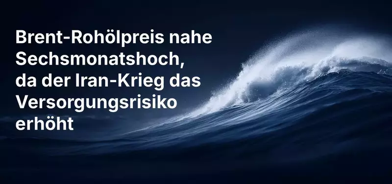 Brent-Rohölpreis nahe Sechsmonatshoch, da der Iran-Krieg das Versorgungsrisiko erhöht