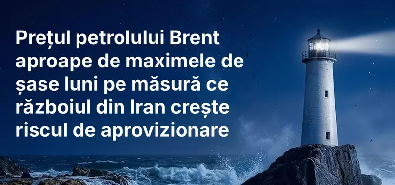 Prețul petrolului Brent aproape de maximele de șase luni pe măsură ce războiul din Iran crește riscul de aprovizionare